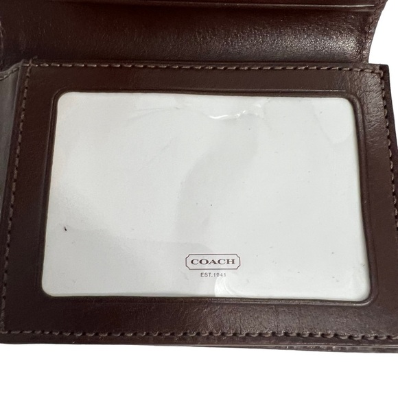 COACH  Men's Brown Tri Fold Wallet NEW - Picture 7 of 16